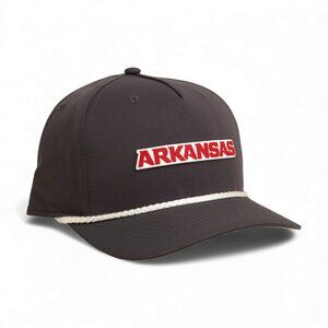 Arkansas Razorbacks ARKANSAS Red 3D Five Panel Classic Rope Hat- Charcoal/ White